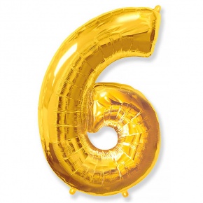 Шар гелиевый цифра 6 (40х102 см) в Королеве