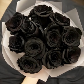 Букет "Черная королева" из 11 черных роз Эквадор (60 см) в Королеве