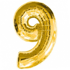 Шар гелиевый цифра 9 (40х102 см) в Королеве