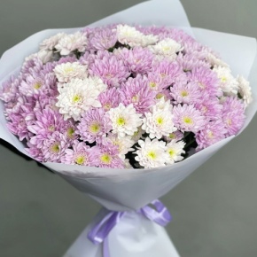 Букет из 15 нежных кустовых хризантем в Королеве