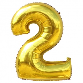Шар гелиевый цифра 2 (40х102 см) в Королеве
