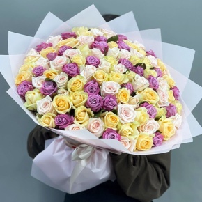 Букет "Желаю тебе" из 101 розы микс (50 см) в Королеве