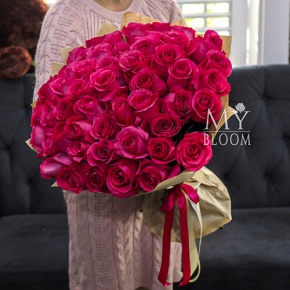 Букет 51 роза Эквадор Пинк Флоид (60 см) в Королеве