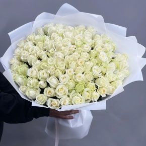 Букет "Лебединая верность" из 101 белой розы (60 см) в Королеве