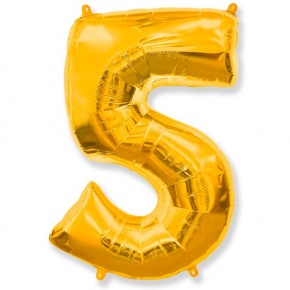 Шар гелиевый цифра 5 (40х102 см) в Королеве
