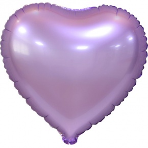 Сердце сиреневое фольгированный шар с гелием (45 см) в Королеве