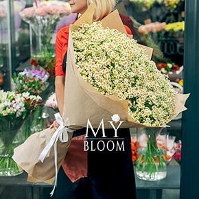 Букет из 75 ромашек танацетум в Королеве