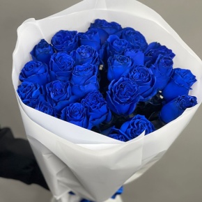 25 синих роз Эквадор (60 см) в Королеве