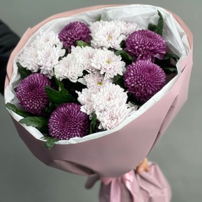 Букет "Всегда говори да" из хризантем Момоко и Балтика в Королеве