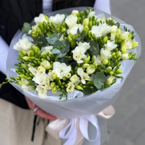 Букет из 51 белой фрезии в Королеве