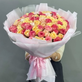 Букет из 101 розы  микс (70 см) в Королеве