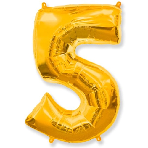Шар гелиевый цифра 5 (40х102 см) в Королеве