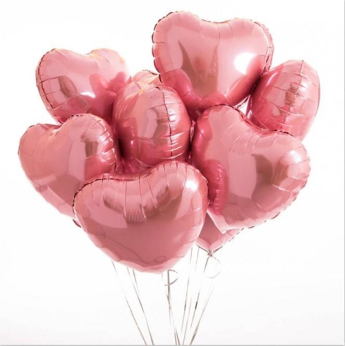 Сердце розовое фольгированный шар с гелием (45 см) в Королеве