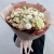 Букет "Шаганэ" из ранункулюсов, хризантем Момоко, озатамнуса, кустовых роз сорта Таня, эустом и гортензий в Королеве
